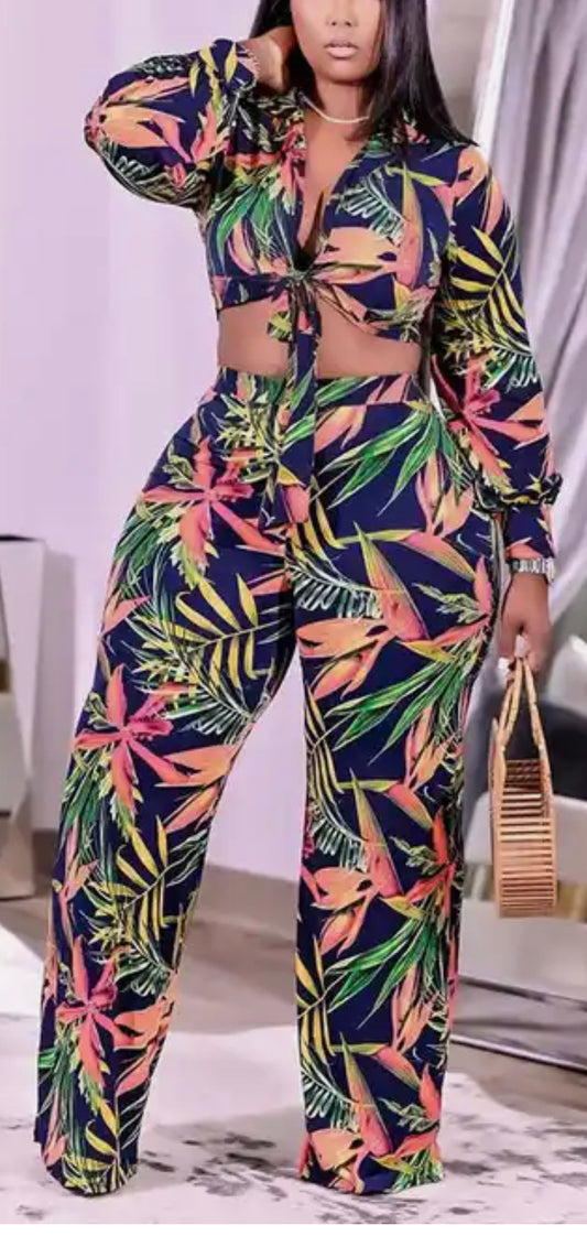 Tropical Pants Set