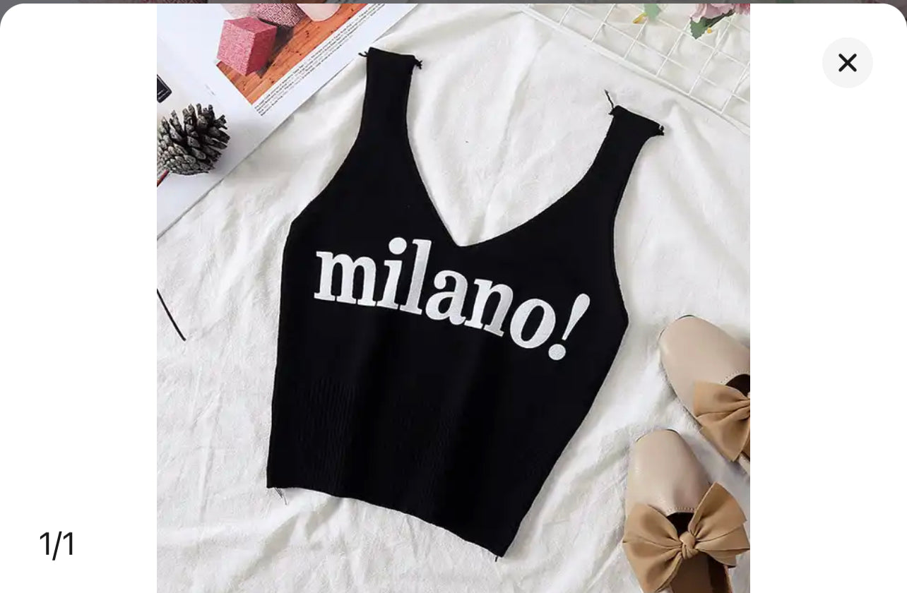 Black Milano Crop Top