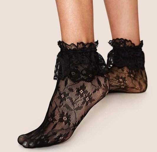 Black Ruffle Socks